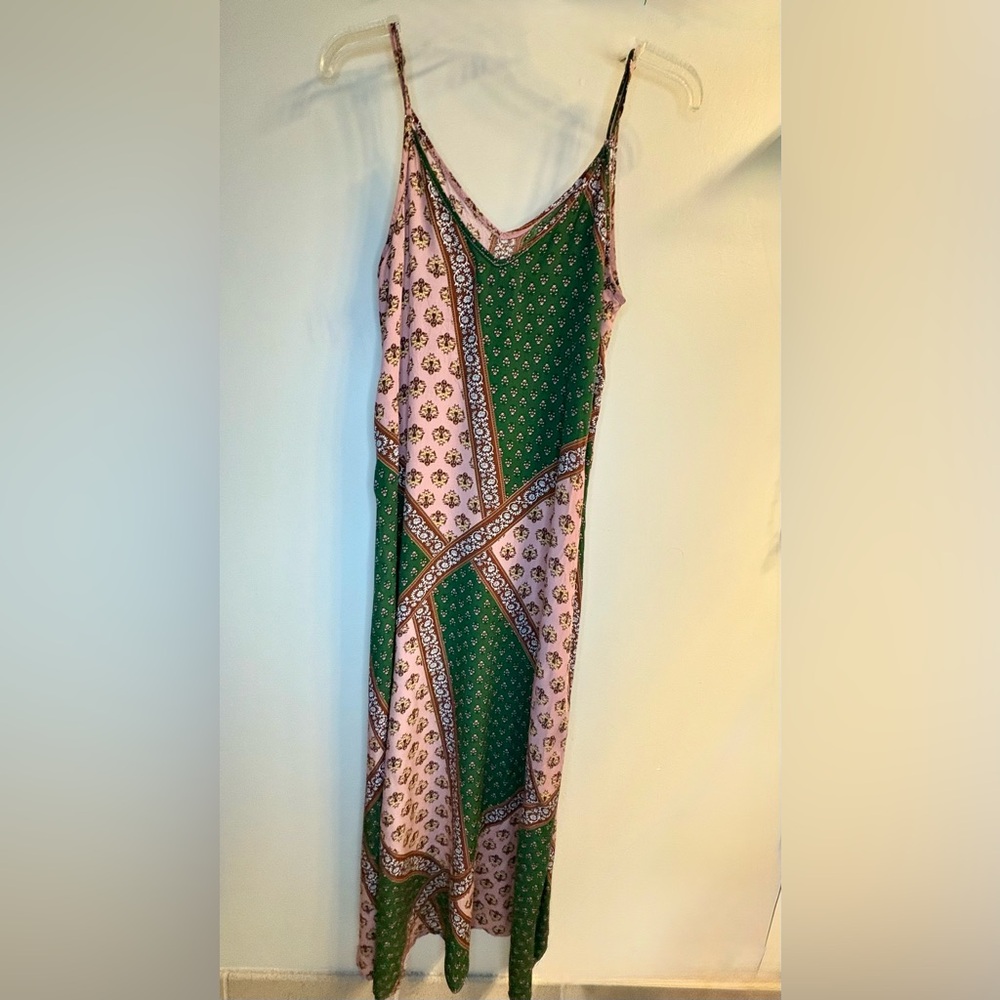NATURAL LIFE Green and Pink Patchwork Maxi Dress - Picture 3 of 13